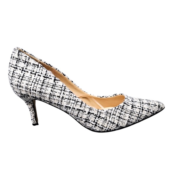 Charles by Charles David Tweed Pointed Toe Kitten Heel Pumps 6.5 Classic Chic - Picture 1 of 8